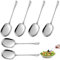 6 Stück Groß Servierlöffel Edelstahl, 25 cm Servierlöffel Groß, Poliert Langen Griffen Servierlöffel, Salatbesteck Edelstahl, Suppenlöffel, Servierbesteck für Küche, Restaurant, Großes Buffet Bankett