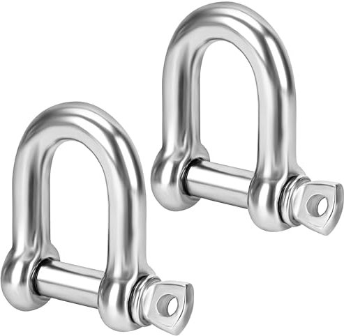 DIYUK Grilli a D M16 con chiusura a vite (confezione da 4) in acciaio resistente e durevole gancio ad anello per traino e attività all'aperto