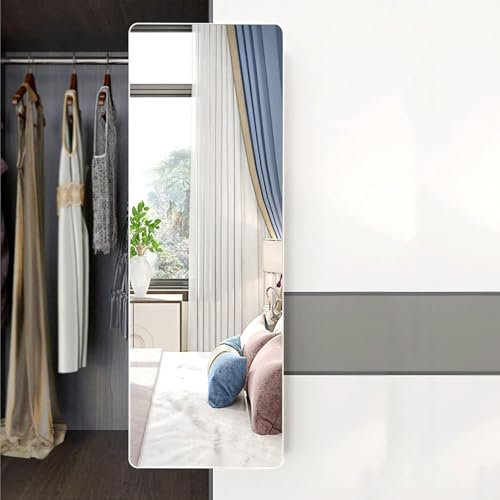 Armadi con Specchio Scorrevole per Camera da Letto, Specchio Girevole Nascosto, Specchio per La Casa a Figura Intera, Specchio per Porta Scorrevole Incorporato, Telaio in Lega di Alluminio,