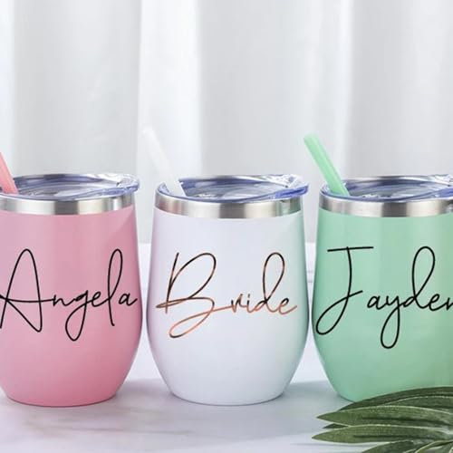 Bicchiere da vino personalizzato, tazza da vino personalizzata, bomboniere per addio al nubilato, bicchiere da vino personalizzato, bicchiere da champagne da 350 ml, regalo per damigella d'onore,