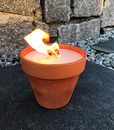 WeberHomemade® | Wachsfresser | Kerzenfresser | Schmelzlicht mit Dauerdocht & handgefertigten Dochthalter | Keramik | Ø 13 cm | nachhaltige & wiederbefüllbare Outdoor Kerze | nachhaltiges Geschenk