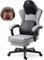 Vigosit Gaming Stuhl mit beheizter Massage Lendenwirbelstütze, Ergonomischer Gaming Computer Stuhl mit Taschenfederkissen und Fußstütze, grau