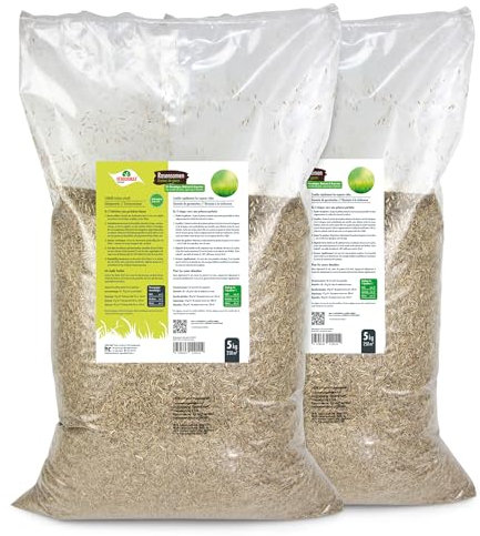Verdurmax 2 x 5 kg de semences de gazon – Mélange de haute qualité pour 40 m² de pelouse dense, résistante et à germination rapide – Idéal pour la création, le regarnissage et la réparation du gazon