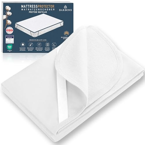 BARBONS Matratzenschoner 200 x 200 2er - Oeko-TEX Zertifiziert wasserdichte Matratzenauflage Inkontinenzunterlage waschbar Atmungsaktiv (200 x 200 cm 2er Set)
