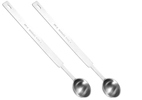2pcs Teaspoon, Tablespoon & Coffee Scoop, 5 Gram Scoop, Metal Measuring Spoons, Measuring Set Teaspoon Scoop for Easy Measuring 5g Scoop for Powder Tablespoon Scoop Measure Measuring Spoons