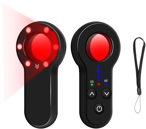 NinjaCam Versteckte Kamera Finder, Versteckte Kamera Detektor, Wanzen Detektor, Erkennung von Abhörgeräten, 5 Stufen Empfindlichkeit, Infrarot Detector für Hotel, Zuhause, Auto, Büro, Reisen