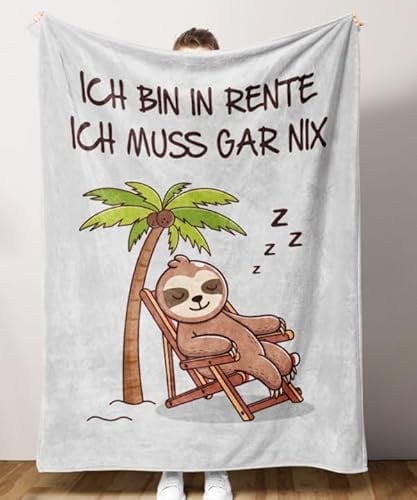 Encoink Lustiges Ruhestand Geschenk, Renteneintritt Geschenk Frau und Männer, Kuscheldecke, Abschiedsgeschenk Kollegen zum Ruhestand, Rentner Geschenk für Oma, Opa, Mama, Papa & Freunde 157×132 cm