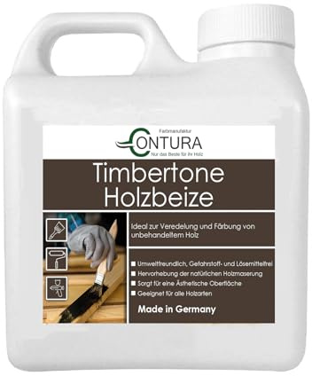 Contura Holzbeize Timbertone Holzfarbe Tischler Positiv Beize Holz Farbe Wasserbeize Modern Parkett Möbel (Amerikanisch Nussbaum, 1 Liter)