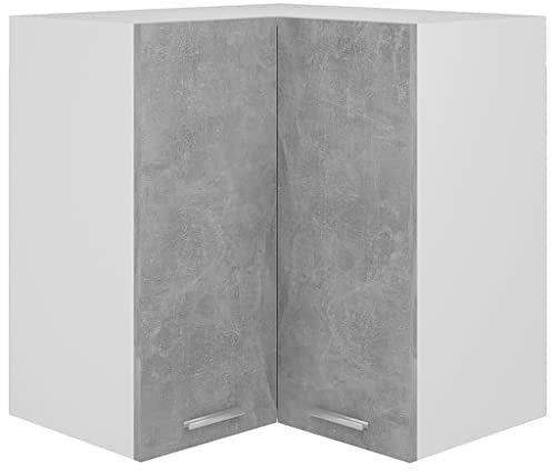 Armario esquinero de pared para almacenamiento de cocina, interior y cocina, acabado gris