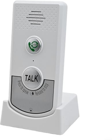 ZAMETTER Interphone sans fil - Sonnette de porte étanche - Kit de carillon audio bidirectionnel longue portée - Système de sonnette sans fil intelligent avec portée de 1000 m (blanc)