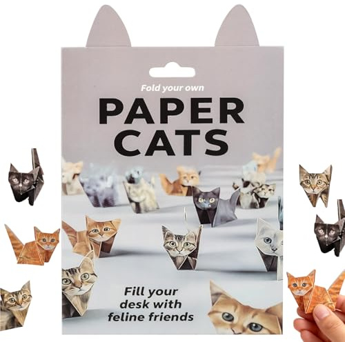 DIY Papierkatzen Origami Kit, 50 Blätter 3D Katze Handwerk Set für Erwachsene und Kinder, Tierliebhaber, Schreibtischdekoration