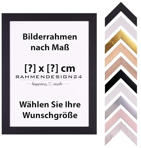 Rahmendesign24 Bilderrahmen Konfigurator | Anpassbarer Bilderrahmen | Alle Maße | Fotorahmen, Wechselrahmen, Posterrahmen, Auch als Puzzlerahmen geeignet