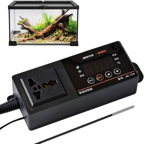Termostato para terrario para reptiles – Pantalla LED digital para animales domésticos con – Controlador de termostato para reptiles, para plantas, plantas, plantas, cultivo, propagación de huevos