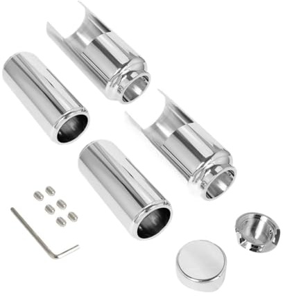 Motorcycle Black Full Front Upper Fork Cover Tube Cap Lower Gaiters Set Compatible With Softail FXBR S Breakout 2018 2022(Chrome)