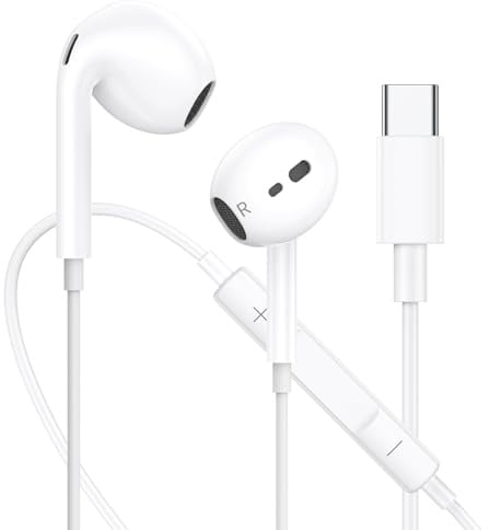 iPhone17 16 15 Kopfhörer mit Kabel, USB C Kabelkopfhörer für iPhone 15 16 17 Plus/Pro/Max/Air, In Ear Ohrhörer HiFi Stereo mit Mikrofon USBC Kopfhörer für iPad Pro Mini/Samsung S25 S24 S23/Google usw