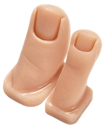 SWOOMEY Faux Orteils Texture Lifelike en Silicone Réalistes Lot de 2 Maintien Forme pour Entraînement Nail Art pour Pratique et Sculpture