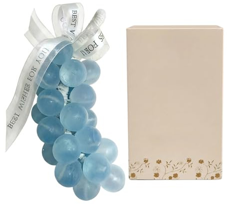 28 Pieces Grape Soap, Grape Soap on a Rope, Blue Crystal Grapes Soap on a Rope, Gift Set with Ocean Scent, Decorative Bath Soap for Home Use, Ideal for Daily Hand Washing and Bath Time Routines