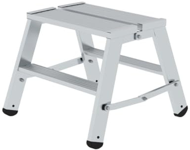 Munk Klappodest beidseitig 2x2 Stufen Aluminium 150 kg | Kompaktes beidseitig begehbares Aluminium-Klapppodest mit großer Plattform – stabil, sicher und platzsparend