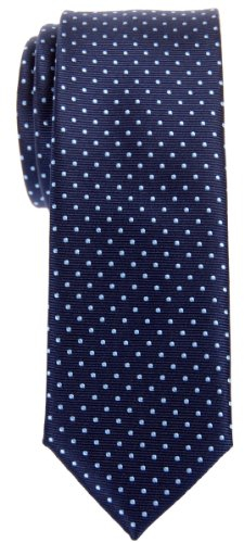 Retreez Corbata de microfibra fina de lunares para hombres Azul marino y Azul claro