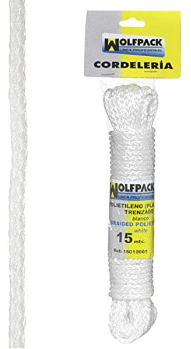 WOLFPACK LINEA PROFESIONAL - Cuerda Trenzada Plástico Blanca (Madeja 15 m.)