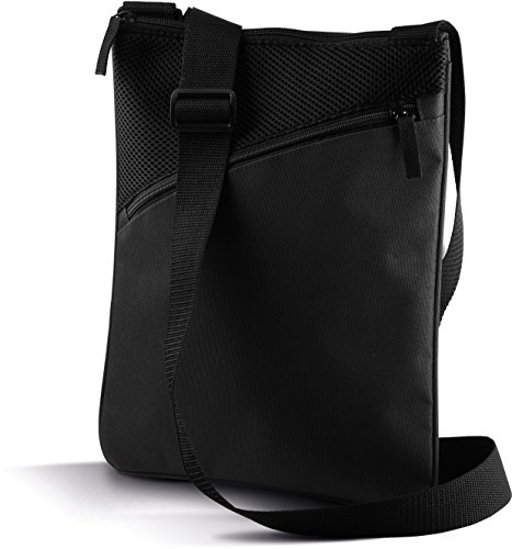 Kimood Borsa a tracolla per iPad Tablet Ki0304, colore nero/nero, dimensioni: 31 x 22 x 1 cm, Nero