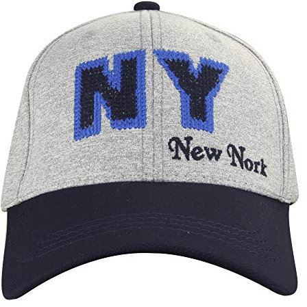 MINAKOLIFE Baseballkappe mit gewaschenem Newyork-Aufdruck, lässig, Rookies-Patch, vorgekrümmt - Beige - Medium/X-Large
