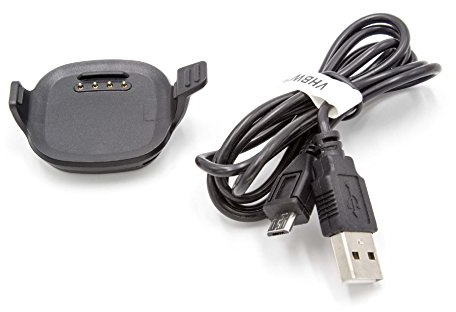 vhbw Câble USB Compatible avec Garmin Forerunner (Large) 10 | 15 smartwatch, montre de fitness - Docking station, noir, 100 cm