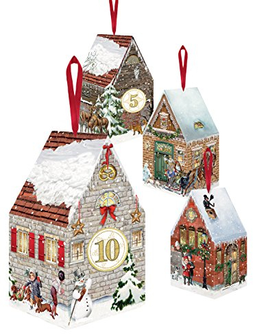 Coppenrath Adventskalender mit Häuschen zum Aufhängen, Weihnachtsdekoration