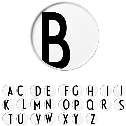 Design Letters Buchstaben Teller Weiß (A-Z) | Weihnachtsdeko, Weihnachtsgeschenke für Frauen, Männer | Tisch deko | Porzellan Geschirr, Snackteller, Weihnachtsteller | Kuchenteller, Deko Teller