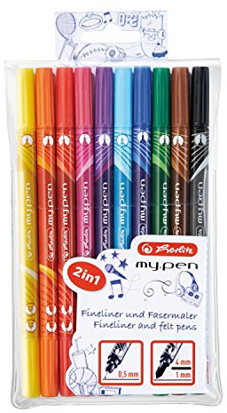 Herlitz 11367232 Fineliner und Fasermaler my.pen, 10-er Packung (2er Pack)