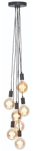 it's about RoMi Hängeleuchte Oslo - Schwarz - 35x35x150cm - 7L - Andere - Metall - Hängelampe & Pendellampe - Lampe Wohnzimmer & Schlafzimmer - Pendelleuchte Esstisch