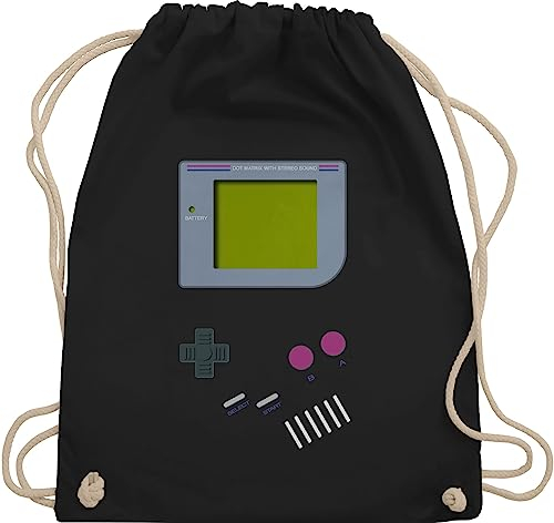 Turnbeutel Rucksack - Karneval & Fasching - Taschen - Gameboy | Nerds I 90s I 90iger I Fastnacht I Fasnacht I Fasnet - Unisize - Schwarz - retro outfit karnevalsbeutel faschings 90 beutel