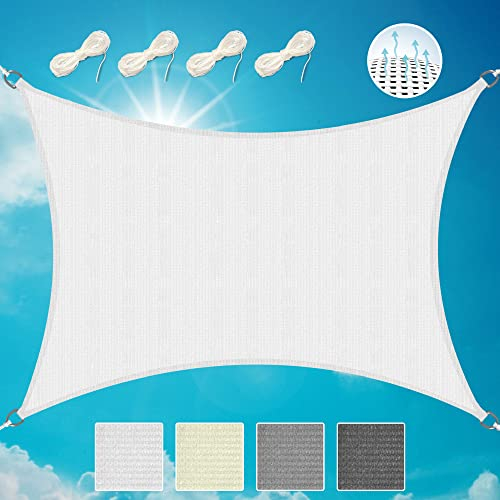 Sol Royal Tenda a Vela Ombreggiante Rettangolare 3x4 m HDPE SolVision HS9 - Vele Parasole da Giardino Traspirante Protezione Parasole e Raggi UV - Tendone Tende Bianco 300x400 cm