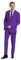 OFFSTREAM Costume De Soirée pour Hommes - Ensemble 2 Pièces De Couleur Unie pour Les Fêtes à Thème avec Veste, Pantalon et Cravate - Violet