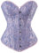 Josamogre Korsett Top Damen Corset Sexy Oberteil Corsage Vollbrust Vintage Renaissance Blau M