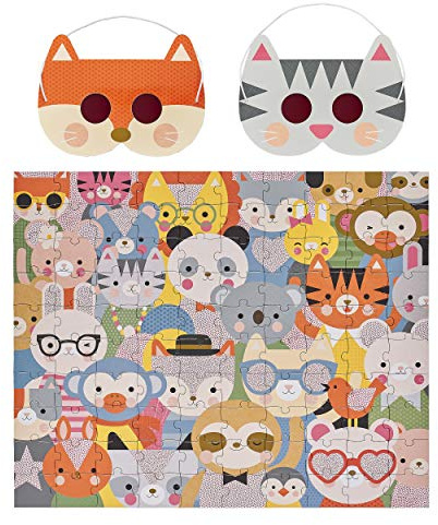 Petit Collage PTC330 Animal Festival Decoder Puzzle, Multi
