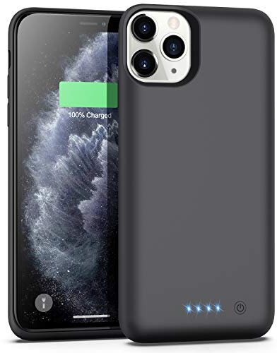 AOPAWA Akkuhülle für iPhone 11 Pro Max, verbesserte [7800 mAh] Ladehülle, wiederaufladbarer Akku für iPhone 11 Pro Max (6,5 Zoll), Backup-Erweitertes Akku-Ladegerät, Schwarz