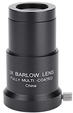 3X 1.25 Inch Barlow Lens, Fully Multilayer Optical Lens High Transmittance Barlow Lens with Full Coating, Astronomy Telescope Eyepiece Barlow Lens