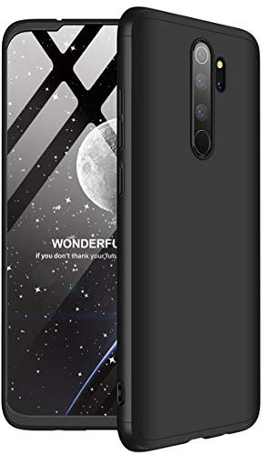 Coque Xiaomi Redmi Note 8 Pro 360 Degres Ultra Slim Fine antichoc avec verre trempe Housse ZSCHAO Coque Xiaomi Redmi Note 8 Pro rigide Anti choc integral noir mat Case Cover Pour Redmi Note 8 Pro Noir