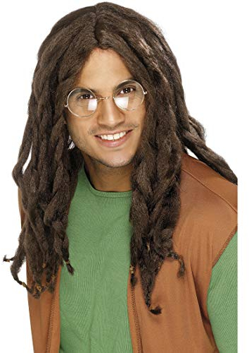 Amakando Originelle Dreadlocks-Perücke Rasta-Man/Braun/Hippie Langhaar-Perücke mit Rastalocken/Perfekt geeignet zu Fasching & 60er-Party