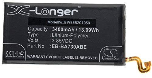 vhbw batteria compatibile con Samsung Galaxy A8s 2018, A9 Pro 2018, A8+ 2018 TD-LTE smartphone cellulare (3400mAh, 3,85V, Li-Poly)