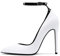 Castamere Zapatos de Tacón Mujer Moda Tira de Tobillo Tacón de Aguja 12CM High Heels Blanco Satín Zapatos EU 36
