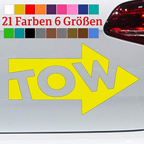 Adesivo da Traino Generico con Freccia e Gancio di Traino JDM Dub Fun in 6 Misure e 21 Colori