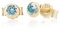 NKlaus Paar 4,0mm 333 Gelb Gold 8 Karat Ohrstecker Kristall Zirkonia Aquamarin Butterfly Verschluss Damen Mädchen 3370