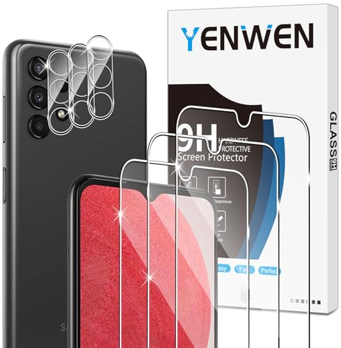Yenwen Schutzfolie für Panzerglas für Samsung Galaxy A13 5G / 4G, 3 Stück Panzer Schutz Glas mit 3 Stück Kameraschutz, 9H Härte Handy Folie Anti- Kratzer Schutzglas HD Klar Displayschutz