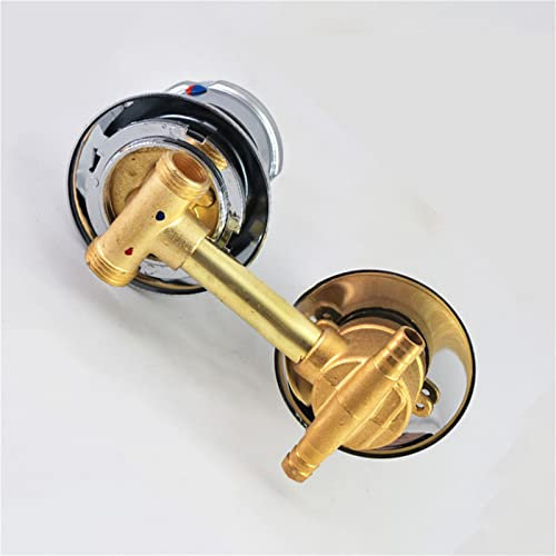 Mitigeur Cabine De Douche, 2/3/4/5 Voies Sortie Robinet Cabine de Douche D'eau Filetage/intubation, Filetage À Vis en Laiton Eau Froide Et Chaude, Ronde Bouton Poignée (Intubation2way10cm)