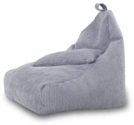 Ecopuf Keiko | Sitzsack Cord Sessel Größe M 100x80x85Cm Mit Füllung | Indoor Beanbag aus Velvet | Sitzsäcke für relaxtes Sitzen & Liegen | Sitzsack Sessel mit Griff und Kissen