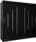 Kryspol Schwebetürenschrank York 200 cm Kleiderschrank mit Kleiderstange und Einlegeboden Schlafzimmer- Wohnzimmerschrank Schiebetüren Modern Design (Schwarz)