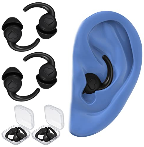 Dacitiery Ohrstöpsel Schlafen 2 Paar Ohrstöpsel Noise Cancelling Ohrstöpsel Schlafen, Geräuschreduzierung Silikon Gehörschutzstöpsel für Schlafen, Arbeiten, Lernen, Lesen