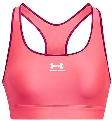 Under Armour Womens Sport Bras Women's HeatGear® Armour Mid Padless Sports Bra, Psh, 1373865-683, MD